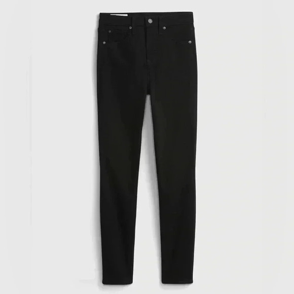 GAP True Skinny Jeans  High Waisted Stretch Black Denim Size 26 - Picture 4 of 16